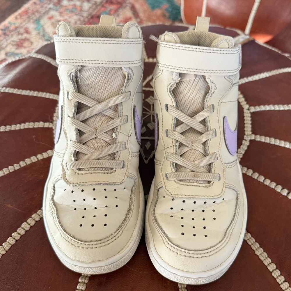 Nike Court Borough Mid 2 Purple Cream Size 1Y - Picture 3 of 7